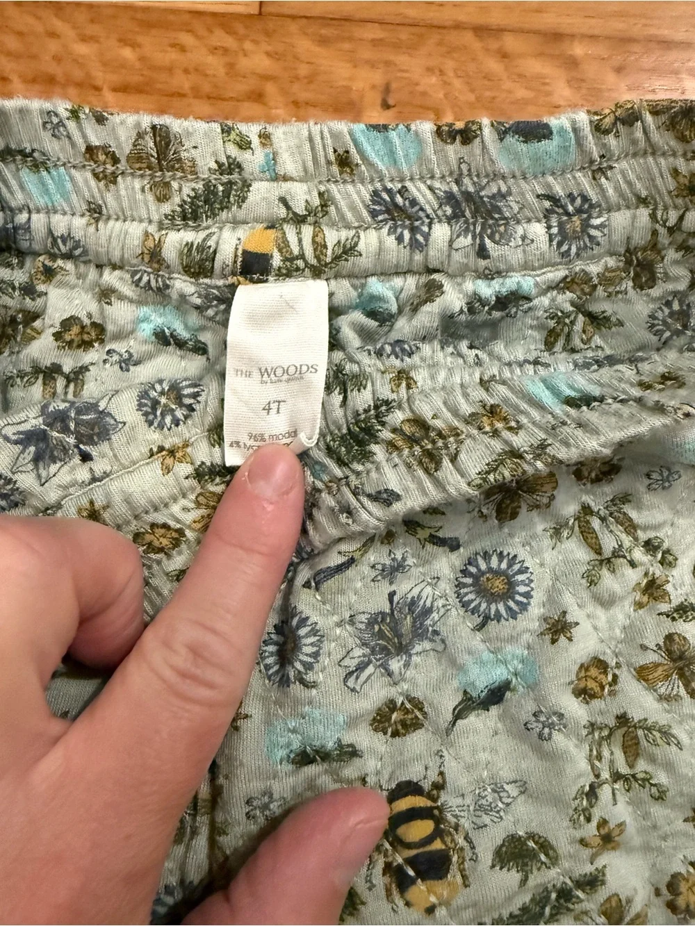 KATE QUINN Kids Bee-Print Light Blue Quilted Pants - Size 4T